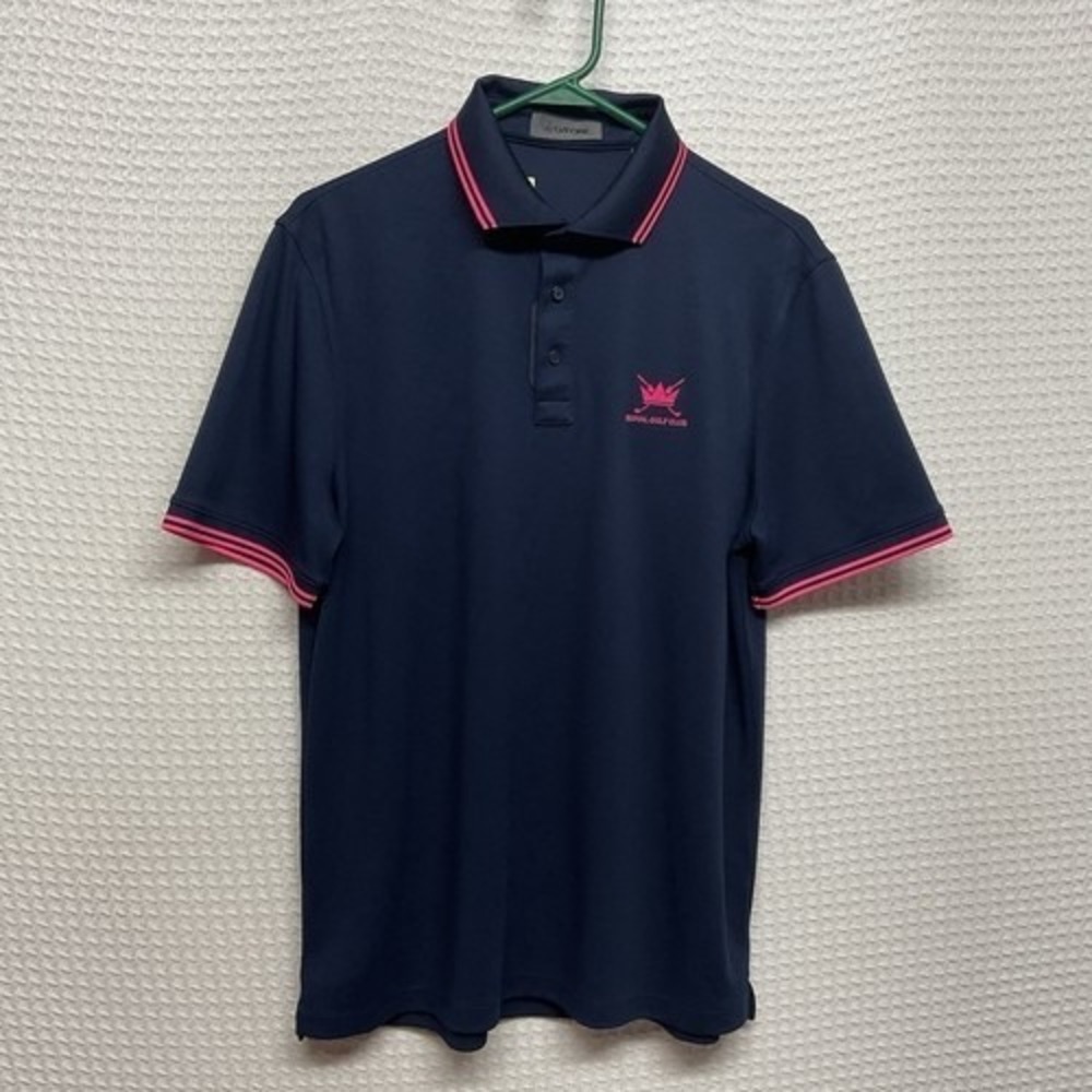 G/Fore Navy/Pink Royal Golf Club Short Sleeve Polo Shirt Men Large Vietnam